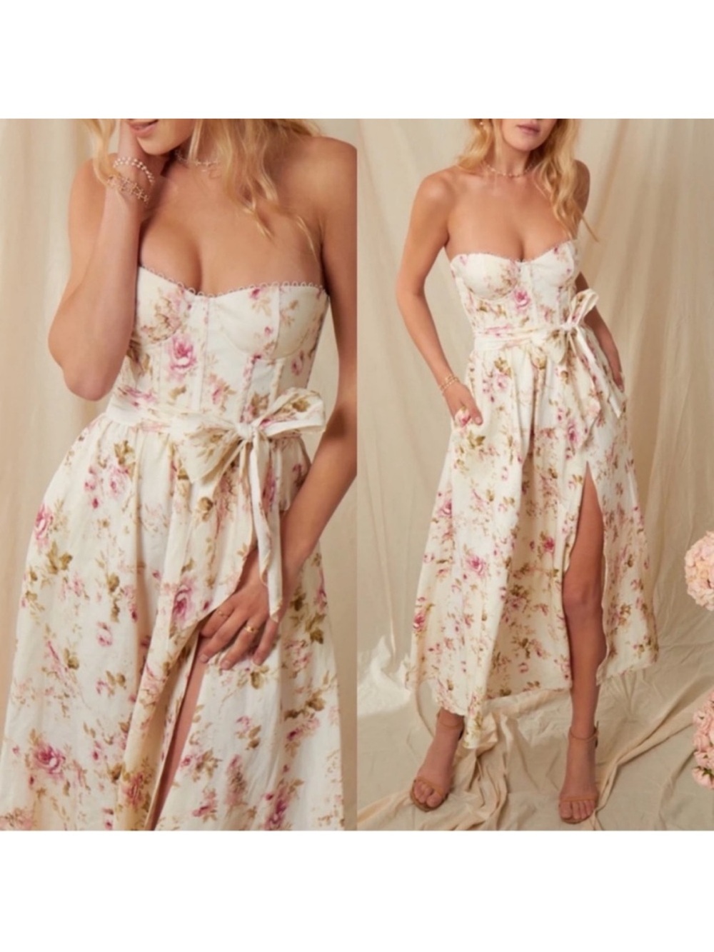 V. Chapman Valentina Midi Dress in English Rose